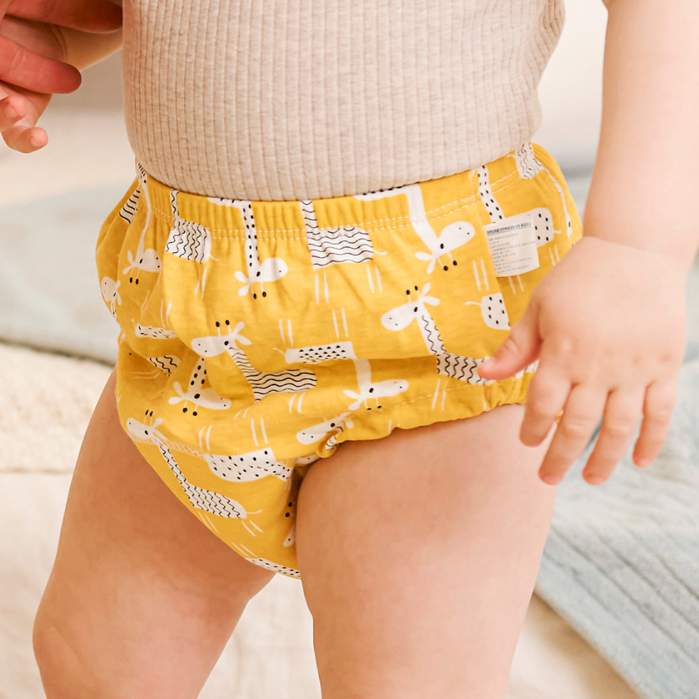 아띠래빗 배변훈련팬티 유아 여아 남아 방수 배변팬티 순면 6중흡수레이어 4개입 기린 S