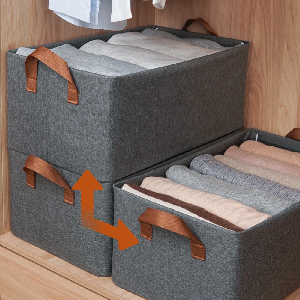린넨통풍 탄탄한 바지정리함 옷 정리함 정리 옷장 수납함 보관함 중형 리빙박스