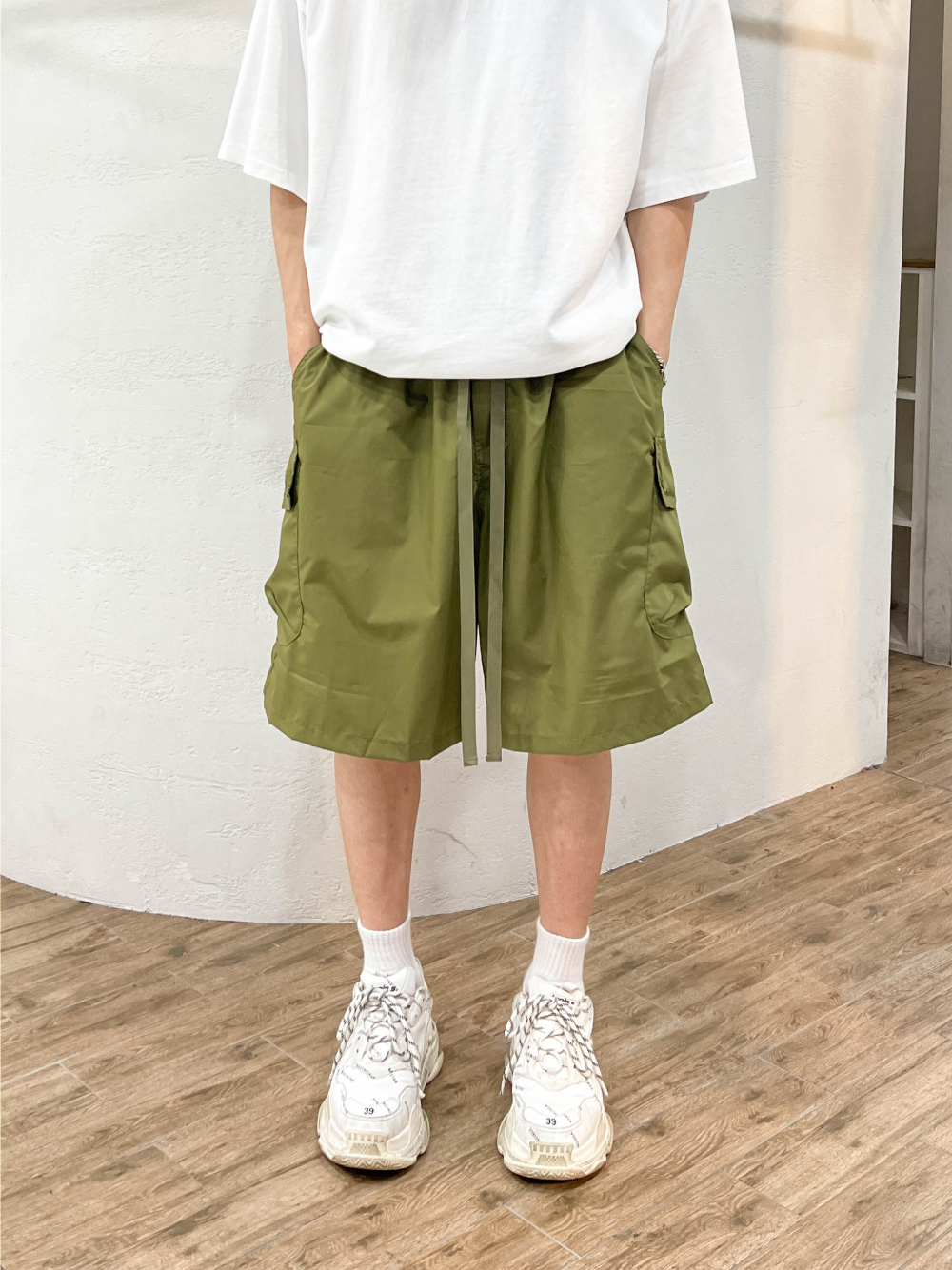 벌룬반바지 건빵반바지 흰색반바지 버뮤다 - 상세 이미지 5