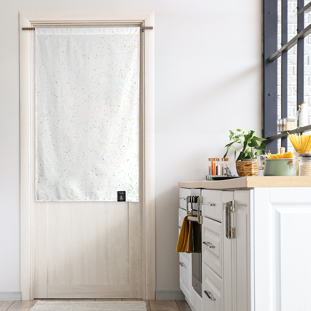 원세븐나인 도어커튼 스플래터-옐로그린, M (85cm X 140cm)