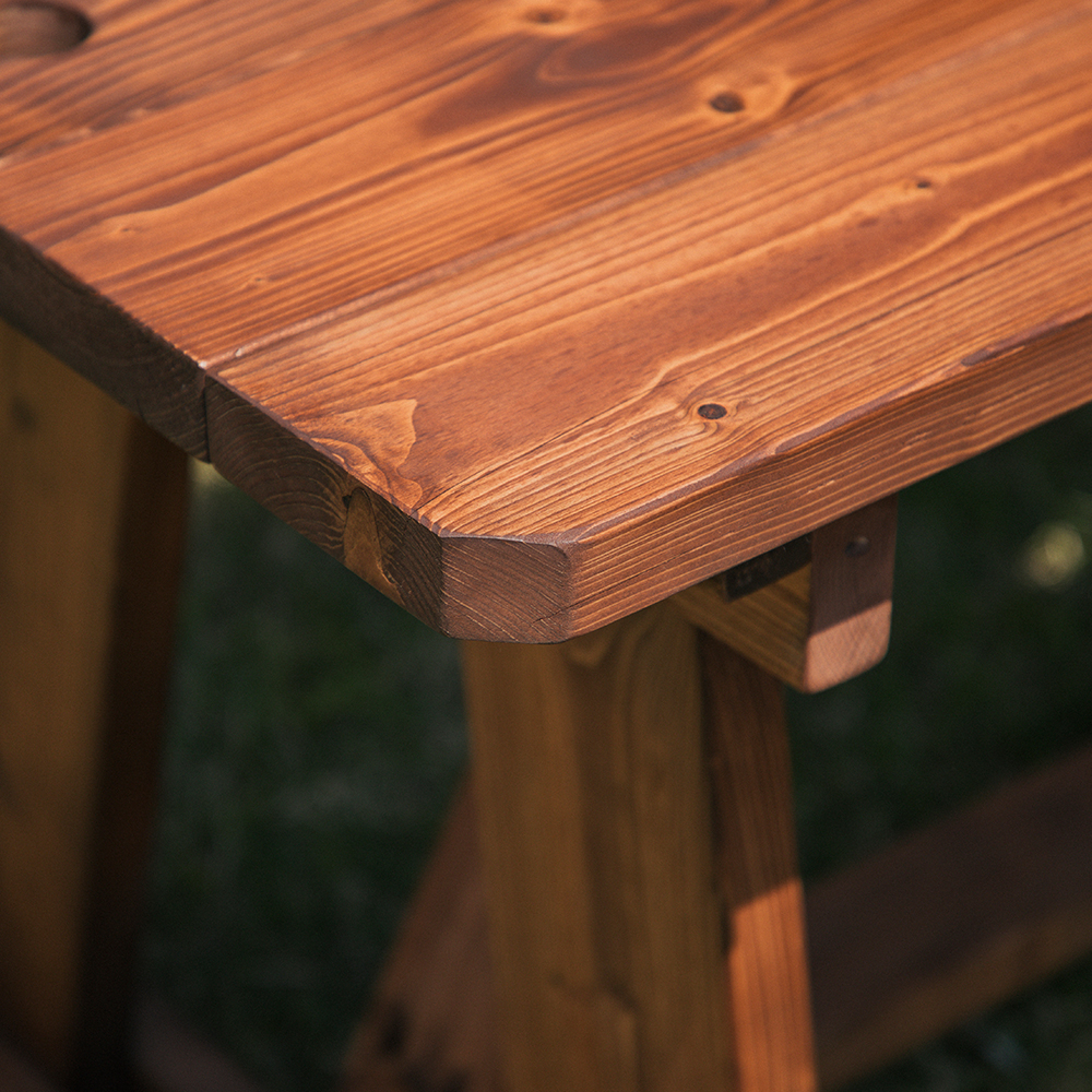 [바베큐형] 야외테이블 세트 파라솔 피크닉 정원 개방형 4인월넛색