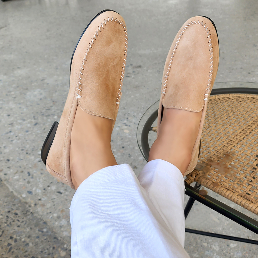 발편한 염소가죽 스웨이드로퍼 남자 수제화 세무 240 290mm