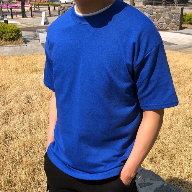 남자 샌도발 여름 특양면 무지 7부티&반팔티 20컬러 - 상세 이미지 3