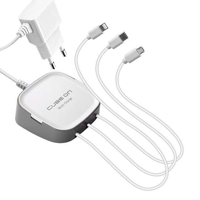 큐브온 멀티충전기 C 타입 5핀 8핀 3포트 JI-703 업소용충전기