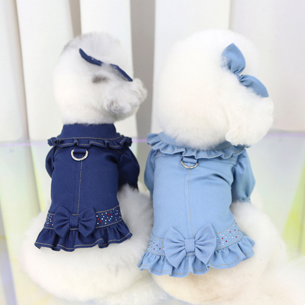개과천선 레이스청자켓 강아지 하네스 옷 티셔츠 원피스
