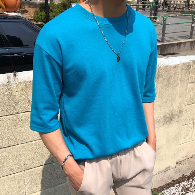 남자 샌도발 여름 특양면 무지 7부티&반팔티 20컬러 - 상세 이미지 2