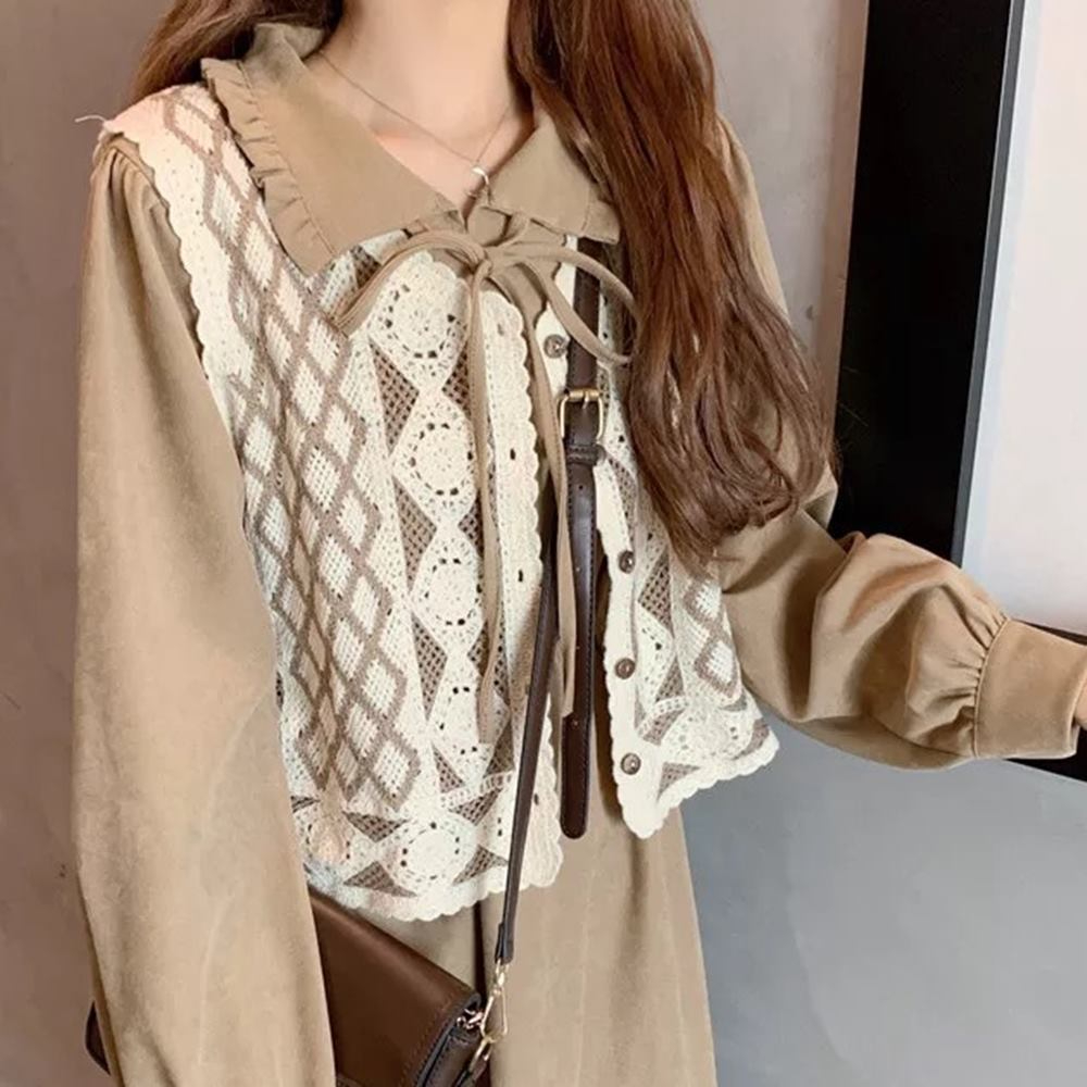 뜨개 조끼 아가일 뜨게 베스트 여름 뷔스티에 - 상세 이미지 2
