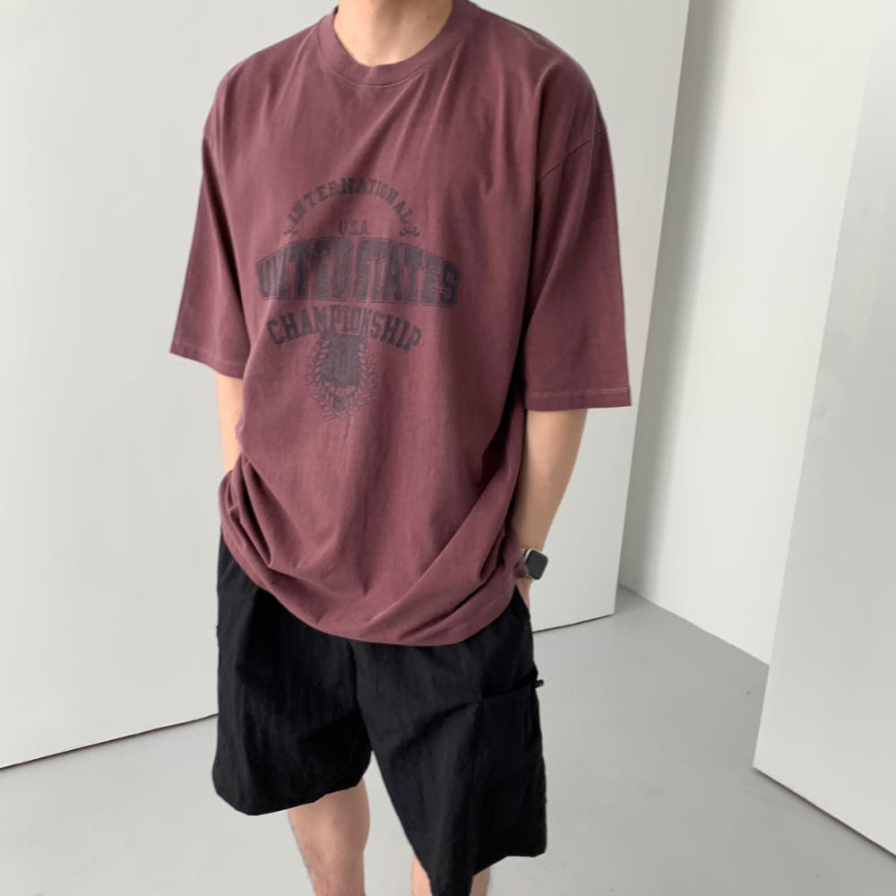 피그먼트 오버핏 반팔티