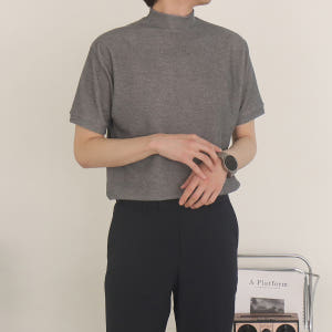 1+1 남자반팔티 모크넥 하프넥 머슬핏 반팔 착용 후기 | 사이즈/핏 총정리 - 상품 이미지 4