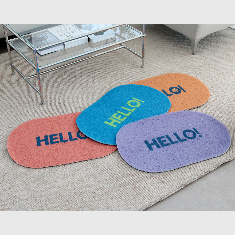 꿈꾸는키친 헬로 pvc 라운드 코일 발매트 현관 웰컴 인테리어 욕실 주방 미끄럼방지