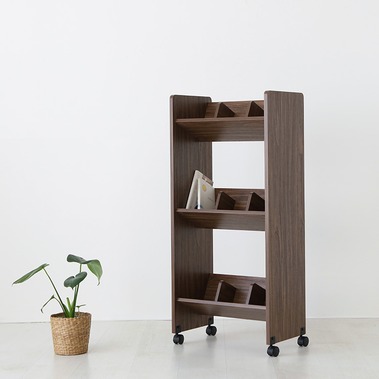 숄리드 책꽂이 트롤리 RKM11151 510x300x1110mm, 3단, 미들브라운 1361.6932