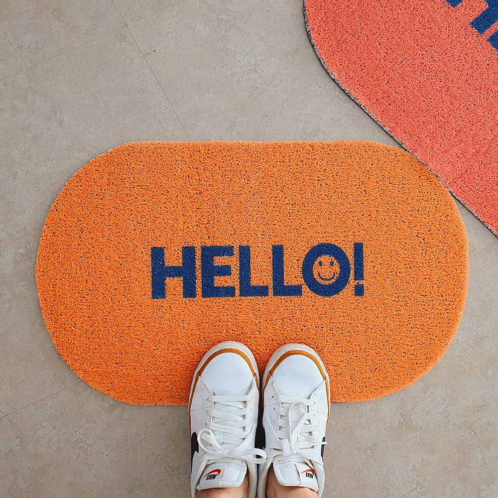 꿈꾸는키친 헬로 pvc 라운드 코일 발매트 현관 웰컴 인테리어 욕실 주방 미끄럼방지