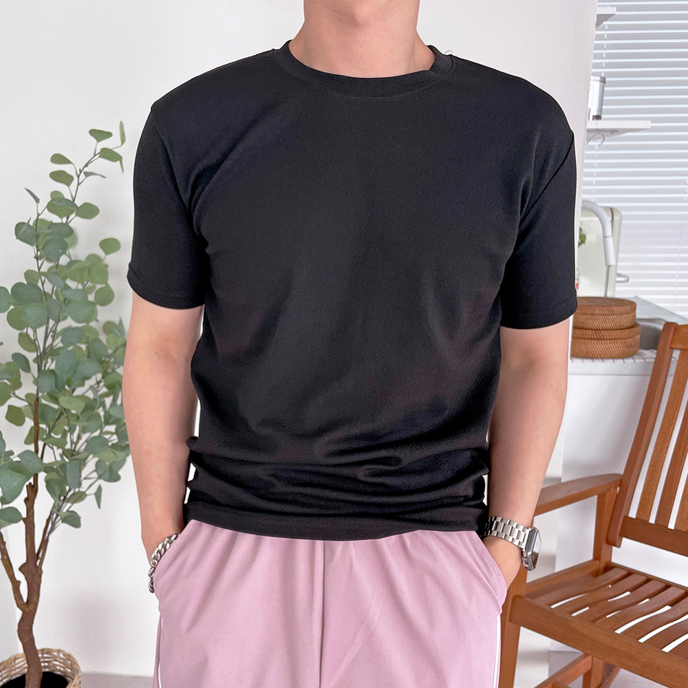 링클프리반팔티 쿨티셔츠 목안늘어나는반팔 - 상품 이미지