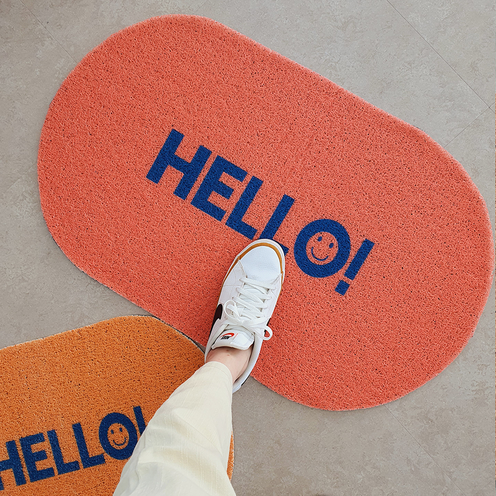 꿈꾸는키친 헬로 pvc 라운드 코일 발매트 현관 웰컴 인테리어 욕실 주방 미끄럼방지