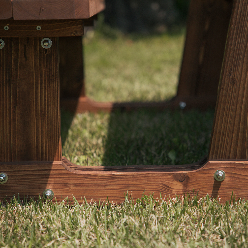 [바베큐형] 야외테이블 세트 파라솔 피크닉 정원 개방형 4인월넛색