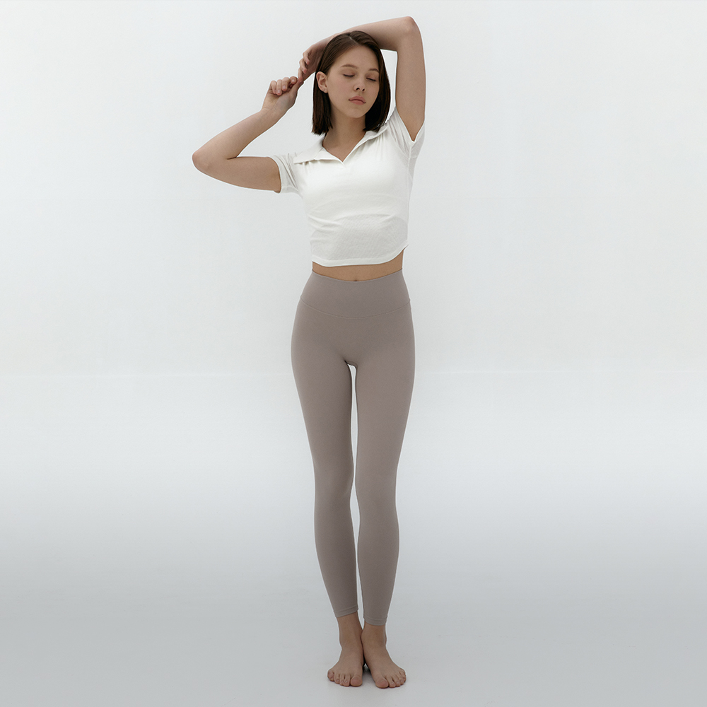[콘치웨어] 오픈카라 베이직 골지티 아이보리, FREE - 상품 이미지