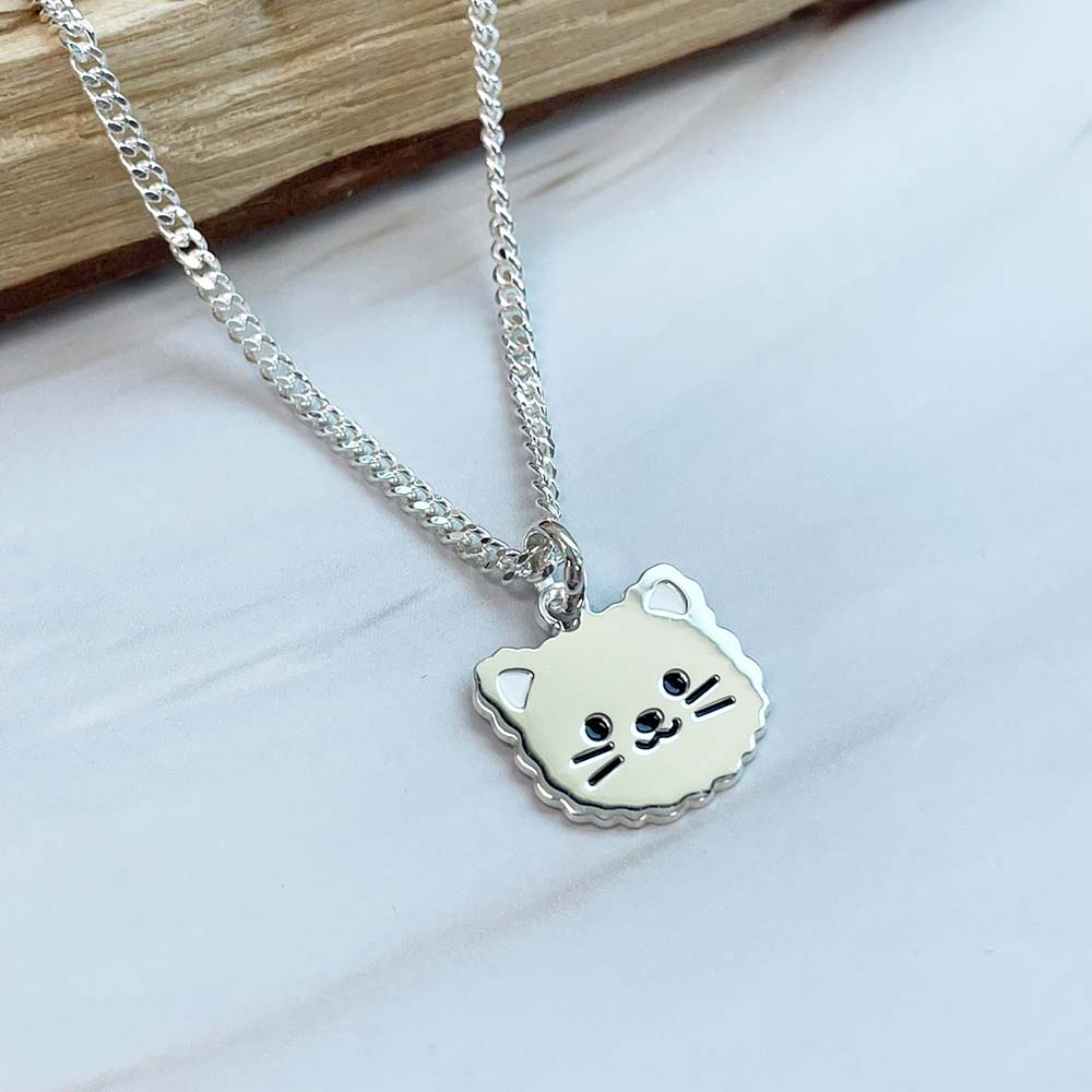 보송보송 고양이 펜던트 어린이 유아 미아방지목걸이 은 실버925 - 상세 이미지 4