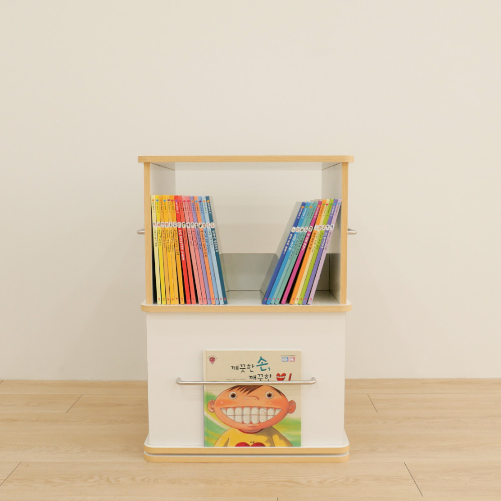 심플룸 회전 책장 아기 유아 전면 원형 2단