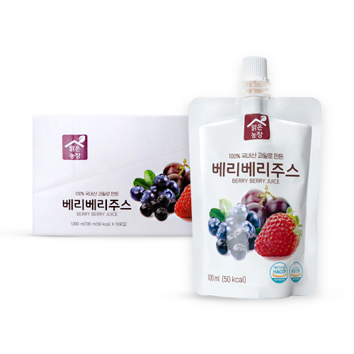 맑은농장 베리베리 주스 100ml x 10개입 포도즙 - 상품 이미지
