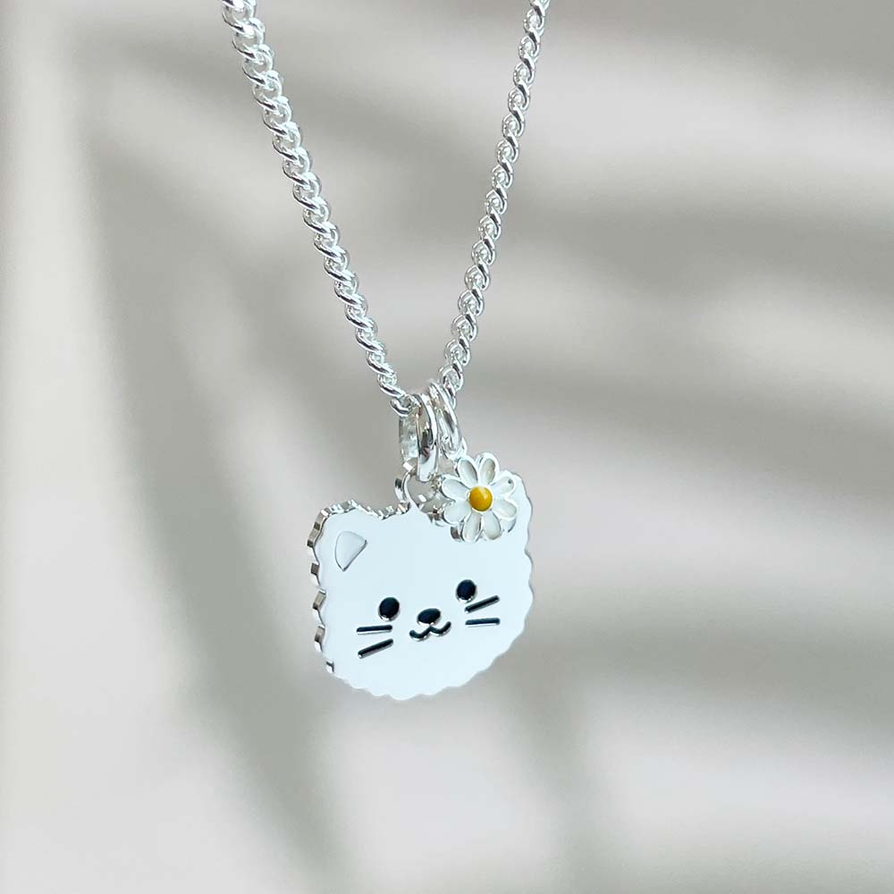 보송보송 고양이 펜던트 어린이 유아 미아방지목걸이 은 실버925 이미지 8