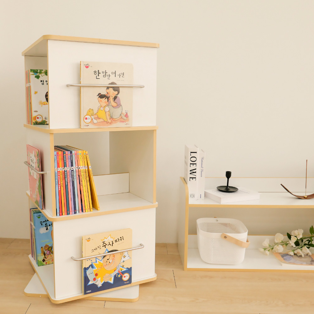 심플룸 회전 책장 아기 유아 전면 원형 2단