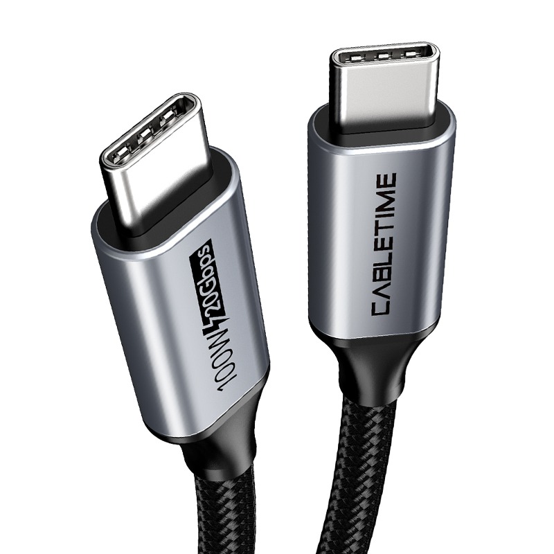 케이블타임 20Gbps 100W C to C타입 고속충전케이블 CU20 1.5m, 1개 - 상품 이미지