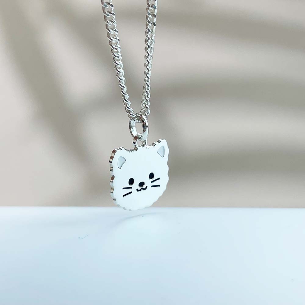 보송보송 고양이 펜던트 어린이 유아 미아방지목걸이 은 실버925 이미지 7