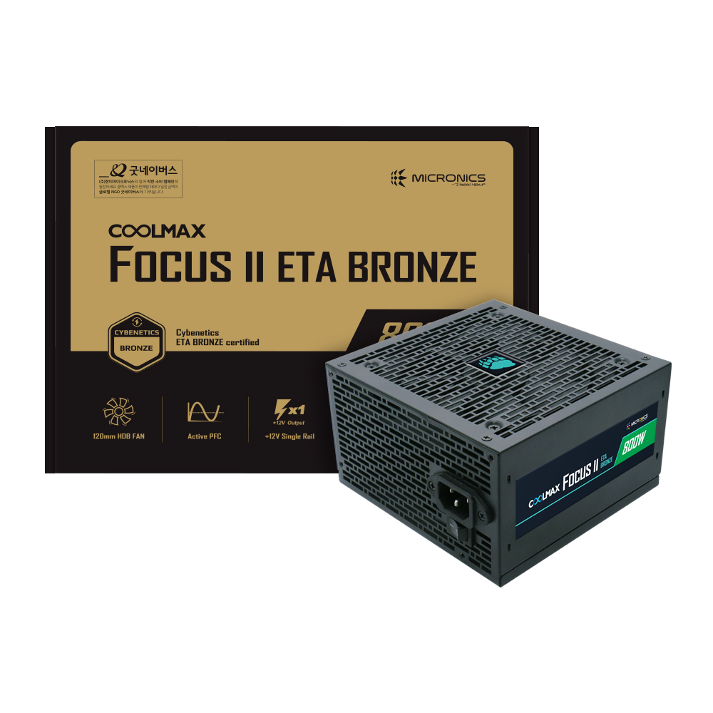 마이크로닉스 COOLMAX FOCUS II 800W ETA Bronze PCIE 5.0 - 메인 이미지