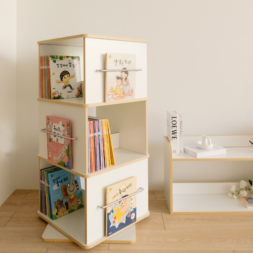 심플룸 회전 책장 아기 유아 전면 원형 2단