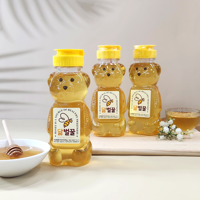 사양벌꿀 곰돌이꿀 국산 사양꿀 튜브 335g 선물용 휴대용 요리용 닮벌꿀 - 상세 이미지 4