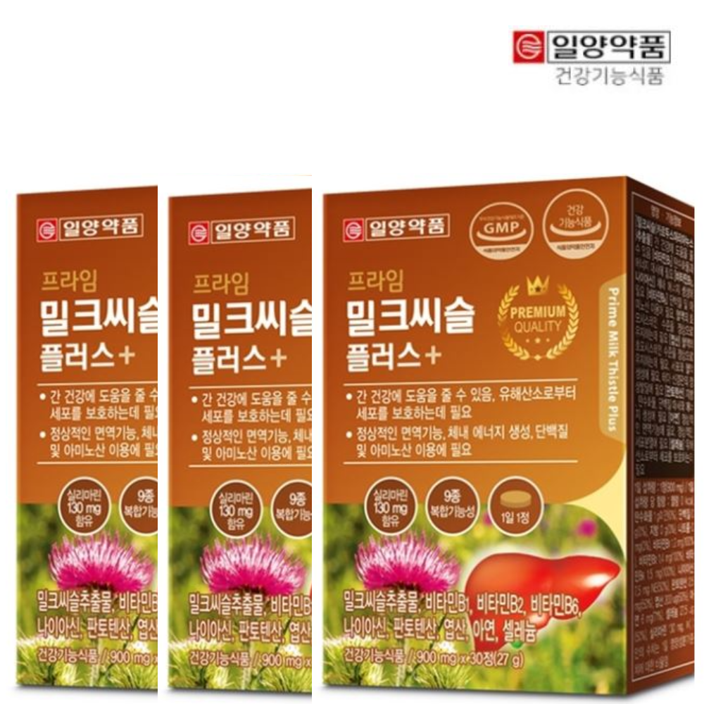 일양약품 밀크씨슬 실리마린 30정 x3박스 3개월 간 건강 면역 영양제 건강기능식품 제품 이미지