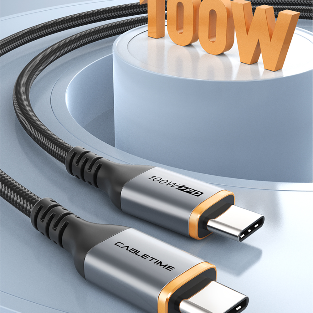 케이블타임 100W PD 고급형 C to C타입 고속충전케이블 CU03 2m, 1개 - 상세 이미지 2