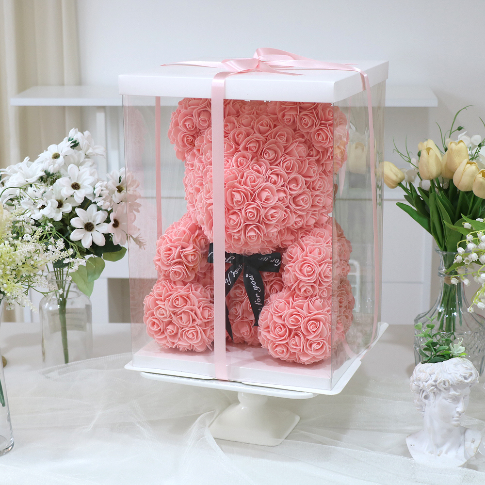 빼빼로데이 곰 꽃다발 커플 크리스마스 꽃 선물 프리저브드 플라워 여자친구 생일 베어핑크 상세 이미지 7