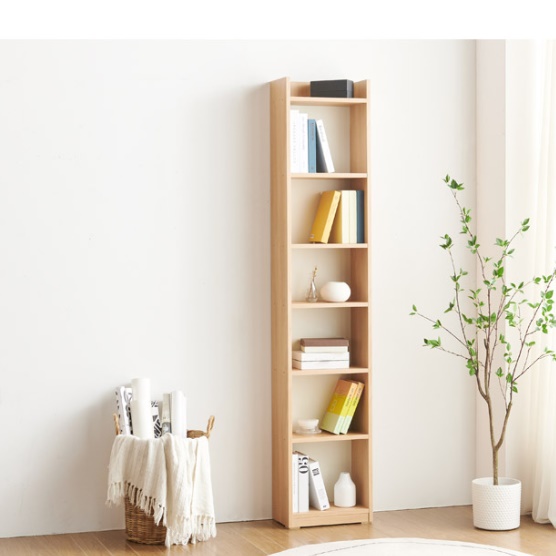 5단 책꽂이 폭 좁은 책장 나무 슬림 책장 높은 책장