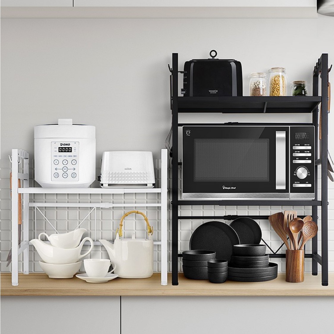 전자레인지 선반 밥솥장 lg광파오븐장 다기능 콤보 렌지대 밥통장 2단