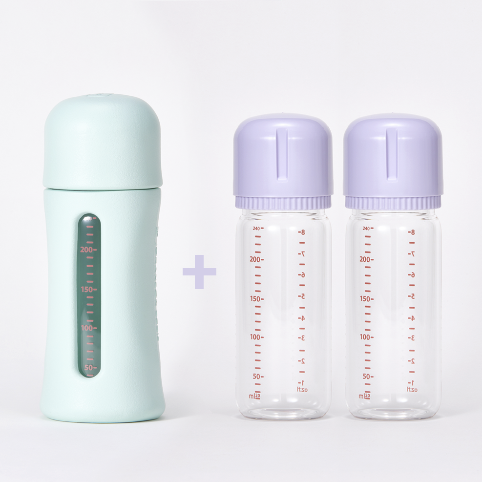 안심유리젖병 240ml 3P 커버세트 신생아 출산선물 - 상세 이미지 2