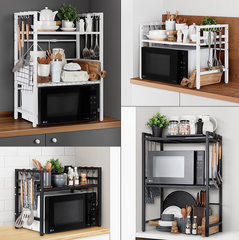 전자레인지 선반 밥솥장 lg광파오븐장 다기능 콤보 렌지대 밥통장 2단