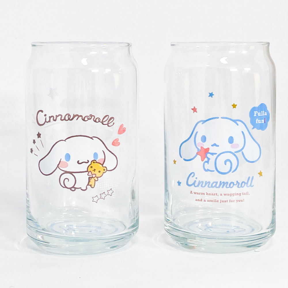 레토 산리오 시나모롤 캔글라스 유리컵 2P 세트 집들이선물 맥주잔 하이볼잔 위스키잔