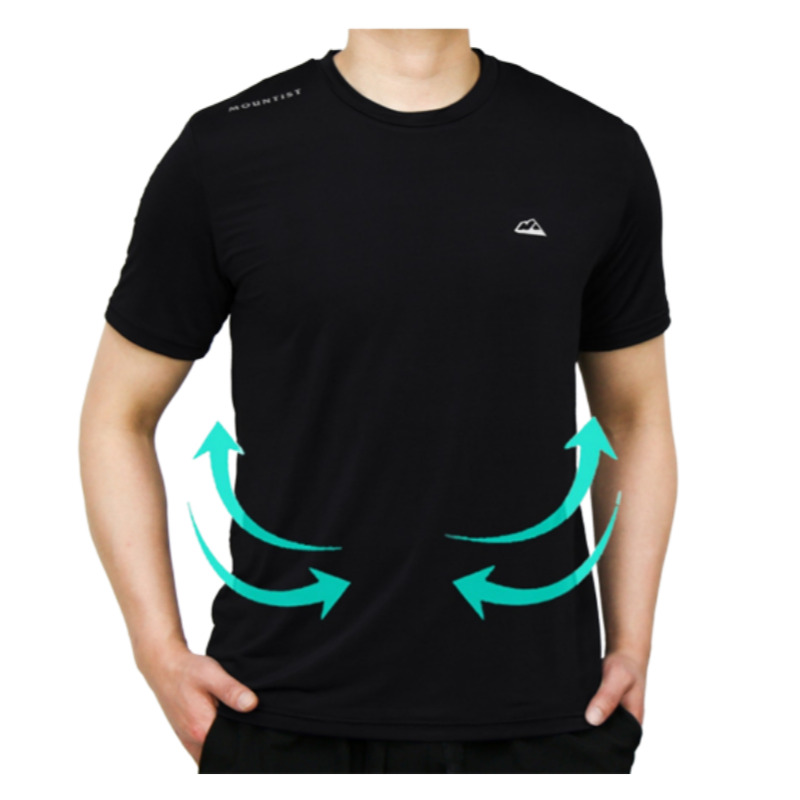 냉감 스트라이프 반팔티 냉감티 작업복 아이스티 냉장고티 쿨티 - 상품 이미지