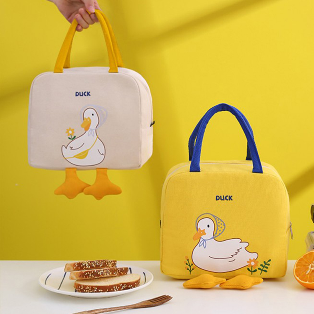 아기 오리 보냉백 도시락 가방 어린이집 유치원 소풍 노시부 이유식 보온 가방