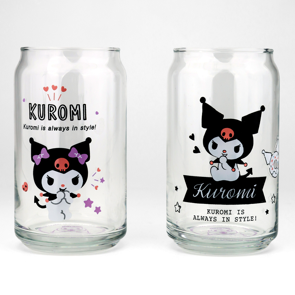 레토 산리오 쿠로미 캔글라스 유리컵 2P 세트 집들이선물 맥주잔 하이볼 위스키잔