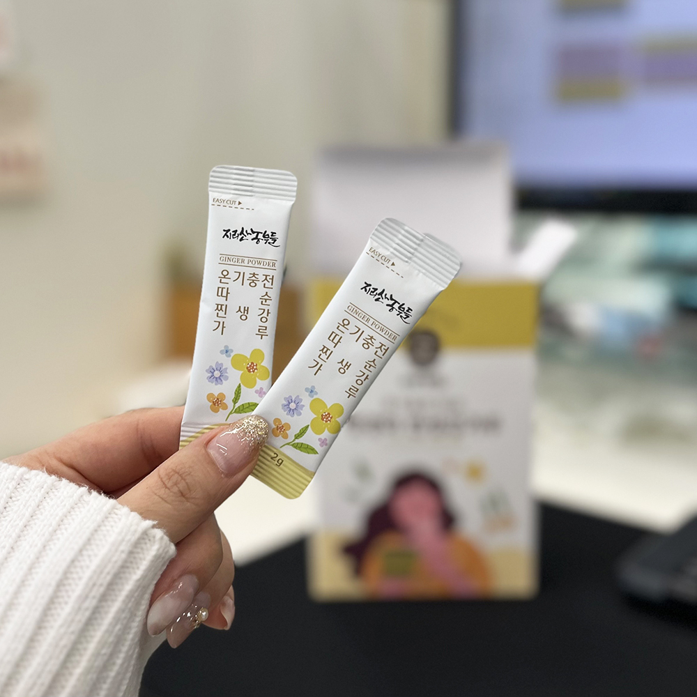 정경아 찐 생강가루 80g 무설탕 생강차 분말 즙 스틱 토종 국산