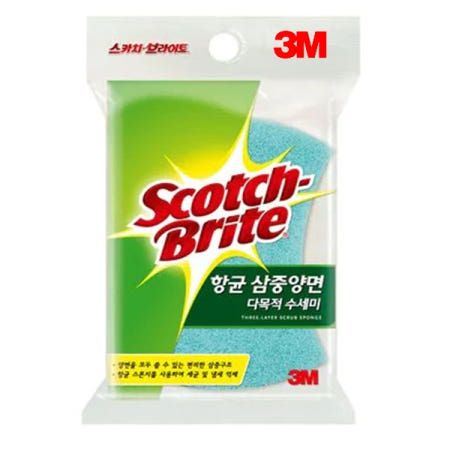 3m 항균 삼중양면 (다목적)수세미 MD100DB 90 X115 1매