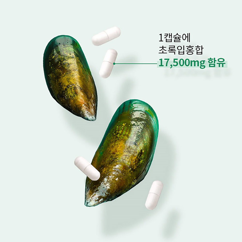 뉴질랜드 초록 홍합 푸른 그린 초록잎 초록입 홍합 추출물 비타민D 초임계 식물성캡슐 - 상세 이미지 2