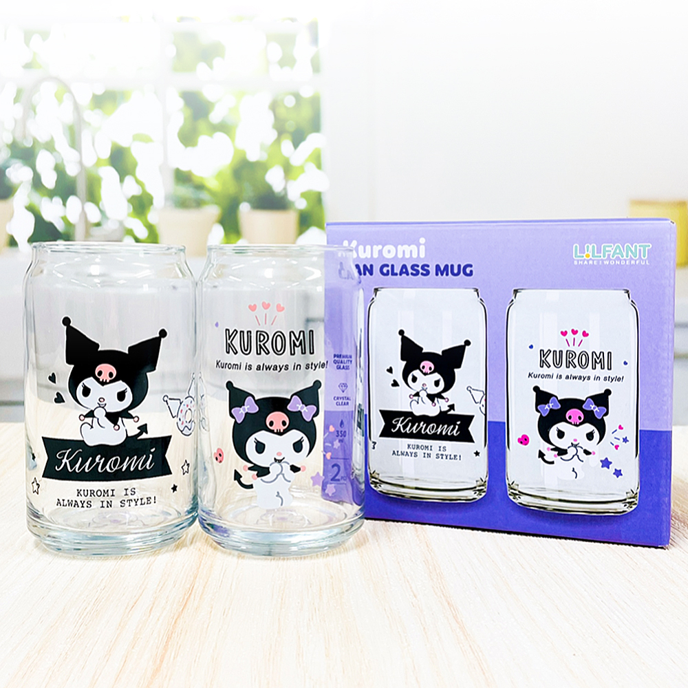 레토 산리오 쿠로미 캔글라스 유리컵 2P 세트 집들이선물 맥주잔 하이볼 위스키잔