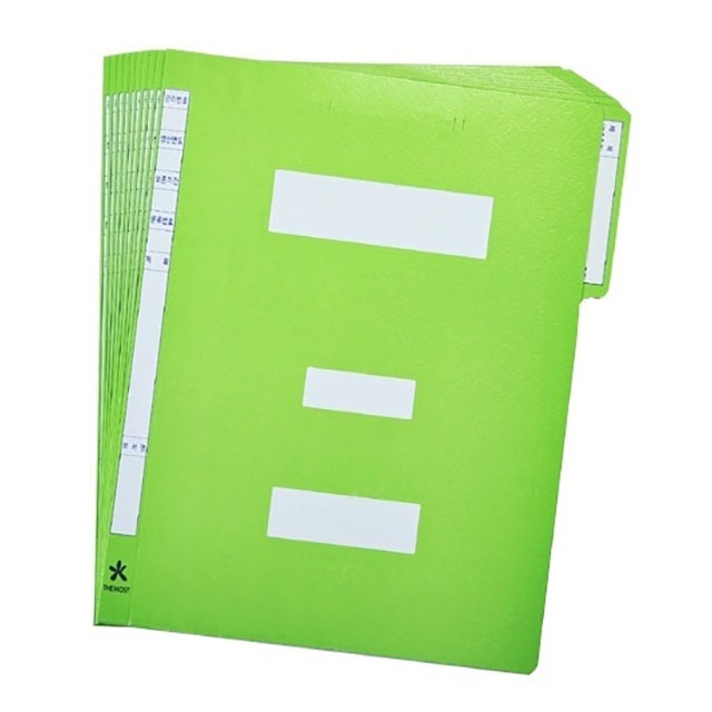 정부 화일 연두 10매 종이 화일