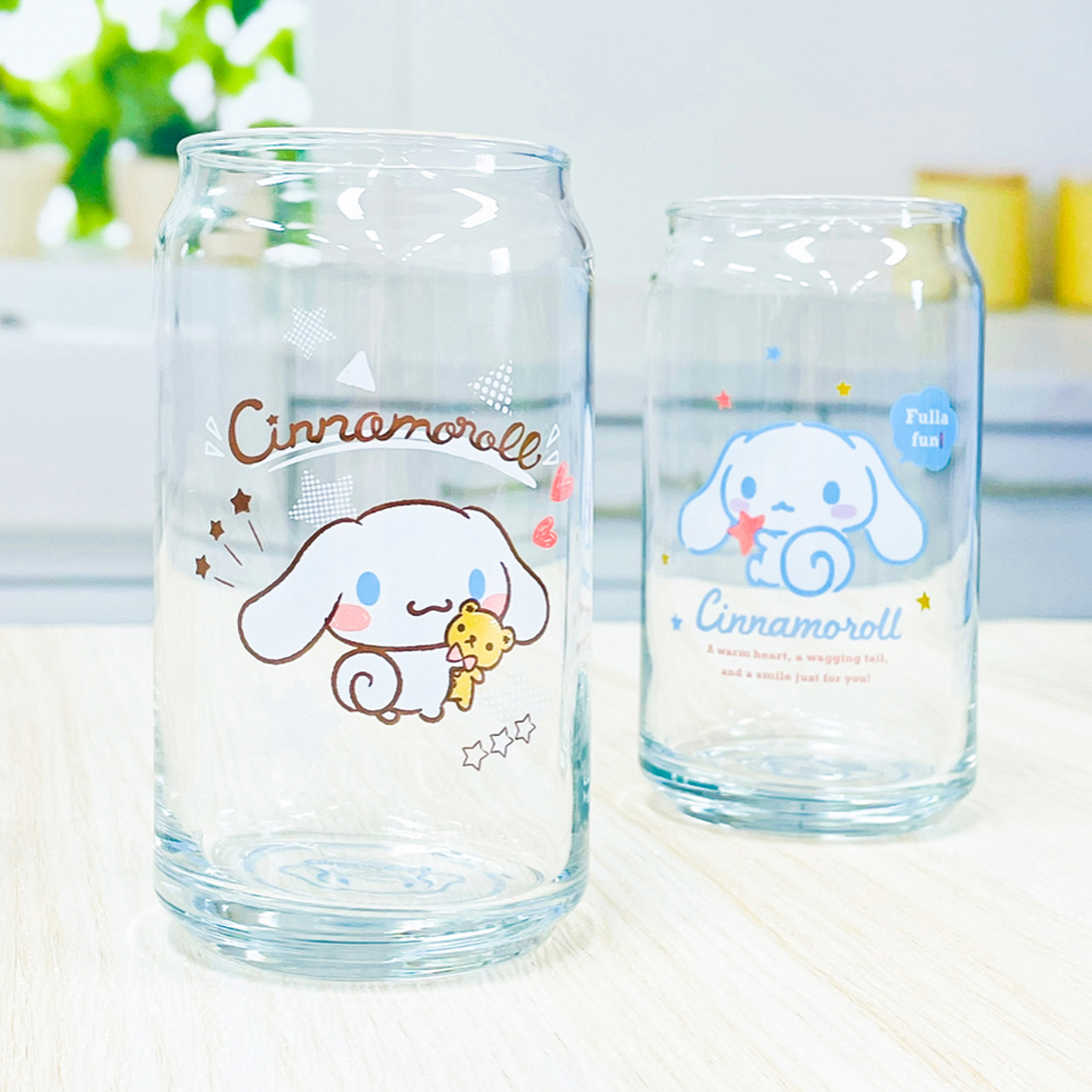 레토 산리오 시나모롤 캔글라스 유리컵 2P 세트 집들이선물 맥주잔 하이볼잔 위스키잔