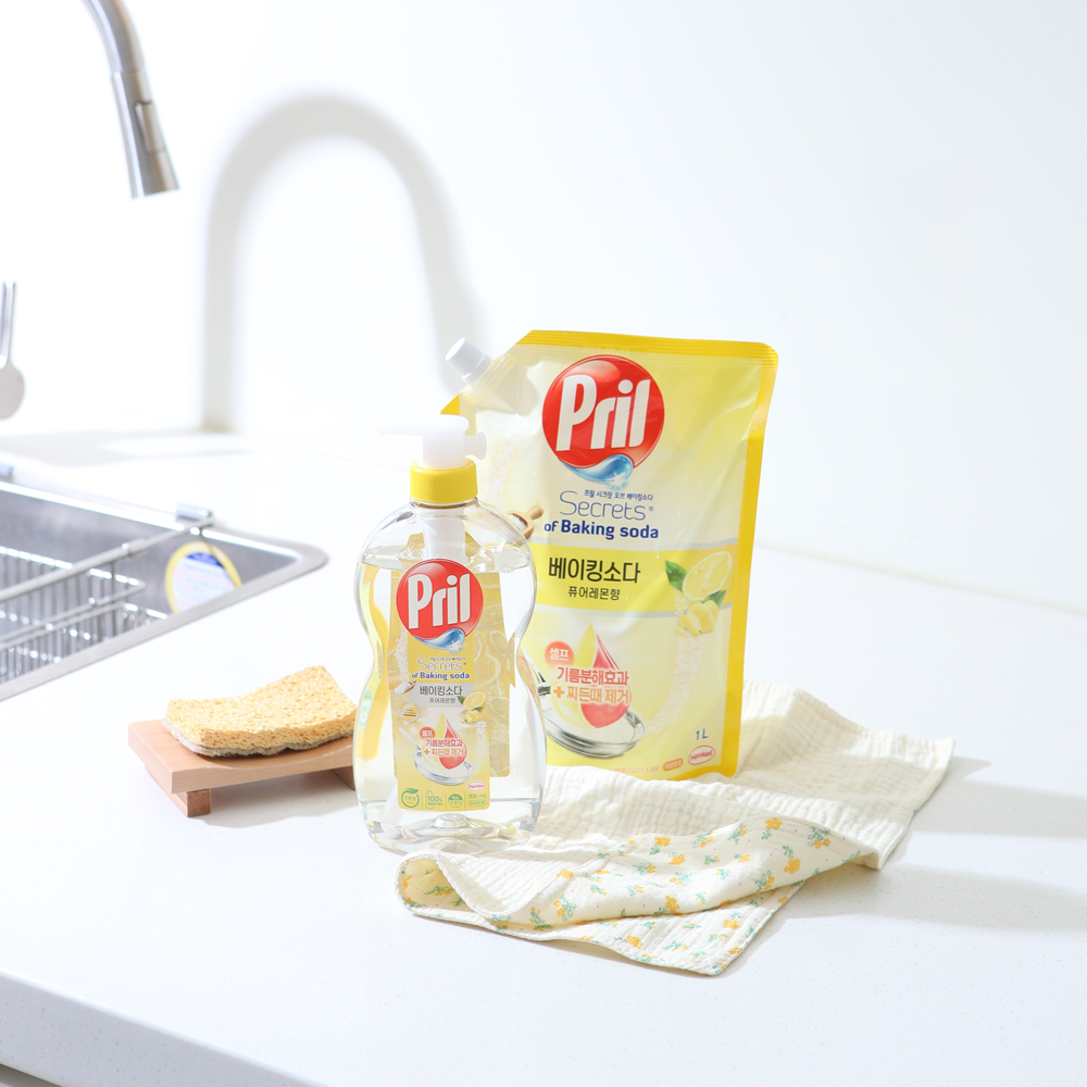 헨켈 프릴 베이킹소다 주방세제 허브/베리/레몬 용기 700ml 리필 1L - 상세 이미지 2