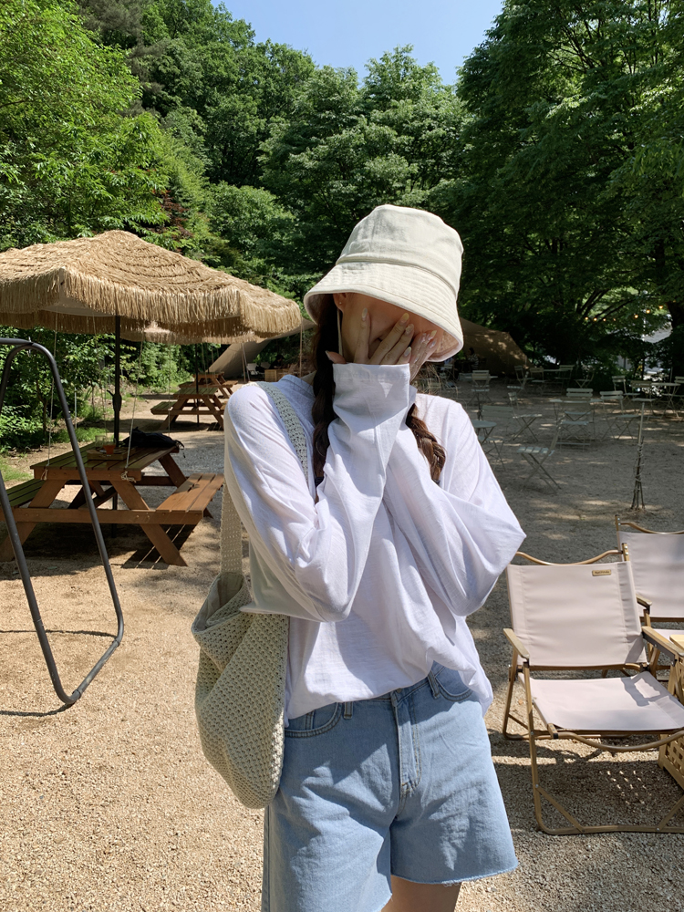 린넨 턱끈 여성 버킷햇 썸머 여자 벙거지모자 우먼 여름 모자 캠핑 여행 챙넓은모자 산책 - 상세 이미지 4