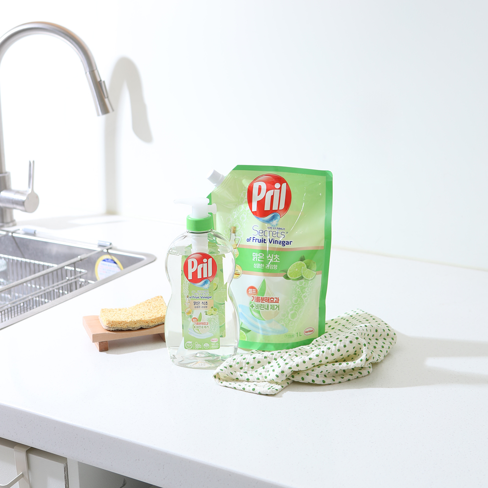 헨켈 프릴 맑은식초 주방세제 리치/자몽/라임 용기 700ml 리필 1L - 상세 이미지 2